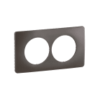 Legrand - Plaque de finition Céliane 2 postes spéciale rénovation - Gris Cendré