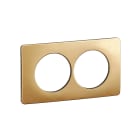 Legrand - Plaque de finition Céliane 2 postes spéciale rénovation - Laiton Satiné