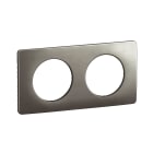 Legrand - Plaque de finition Céliane 2 postes - Acier Satiné