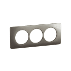 Legrand - Plaque de finition à clipser Céliane 3 postes Acier Satiné - Entr.57mm