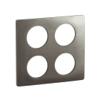 Legrand - Plaque de finition Céliane 2x2 postes - effet Acier Satiné