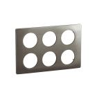 Legrand - Plaque de finition Céliane 2x3 postes - effet Acier Satiné