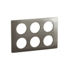 Legrand - Plaque de finition Céliane 2x3 postes - effet Acier Satiné