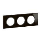 Legrand - Plaque de finition à clipser Céliane 3 postes - Verre Onyx Noir