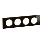 Legrand - Plaque de finition Céliane 4 postes - Verre Onyx Noir