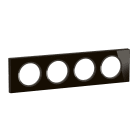 Legrand - Plaque de finition Céliane 4 postes - Verre Onyx Noir