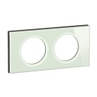 Legrand - Plaque de finition Céliane 2 postes - Verre Opale Blanc