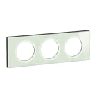 Legrand - Plaque de finition Céliane 3 postes - Verre Opale Blanc