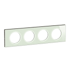 Legrand - Plaque de finition Céliane 4 postes - Verre Opale Blanc