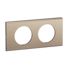 Legrand - Plaque de finition Céliane 2 postes - Nickel Satiné