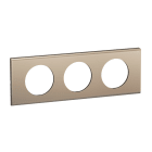 Legrand - Plaque de finition Céliane 3 postes - Nickel Satiné