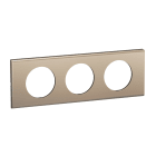 Legrand - Plaque de finition Céliane 3 postes - Nickel Satiné