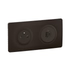 Legrand - Kit 2P+T Surface et USB A+C 15W Céliane précâblées + boîte - complet Noir