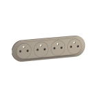 Legrand - Enjoliveur prise précâblée 4x2P+T compacte Surface Céliane - Titanium