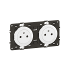 Legrand - Double prise 2P+T Surface Céliane précâblée enjoliveurs Blanc et support