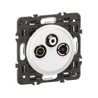 Legrand - Prise TV R-SAT DAB+ Céliane - enjoliveur Blanc et support