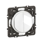 Legrand - Double interrupteur lumineux Céliane 10AX enjoliveur Blanc, support et voyant