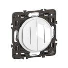 Legrand - Double interrupteur témoin Céliane 10AX enjoliveur Blanc, support et voyant