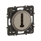Legrand - Prise téléphone Céliane 8 contacts - enjoliveur Titanium et support