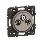 Legrand - Prise TV R-SAT DAB+ Céliane - enjoliveur Titanium et support