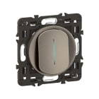 Legrand - Interrupteur témoin Céliane 10AX enjoliveur Titanium, support et voyant