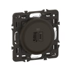 Legrand - Prise 2 USB Céliane 15W Type-A+C enjoliveur Noir et support