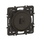 Legrand - Prise 2 USB Céliane 15W Type-A+C enjoliveur Noir et support