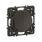 Legrand - Double interrupteur ou va-et-vient Céliane 10AX enjoliveur Noir et support