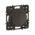 Legrand - Double interrupteur ou va-et-vient Céliane 10AX enjoliveur Noir et support