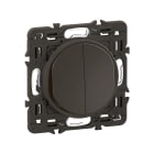 Legrand - Double poussoir inverseur Céliane 6A enjoliveur Noir et support