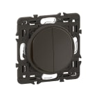 Legrand - Double poussoir inverseur Céliane 6A enjoliveur Noir et support