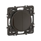 Legrand - Double interrupteur lumineux Céliane 10AX enjoliveur Noir, support et voyant