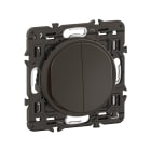 Legrand - Double interrupteur lumineux Céliane 10AX enjoliveur Noir, support et voyant