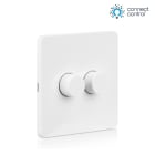 Aurora - Connect.control - Variateur rotatif mural double blanc sans fil Bluetooth