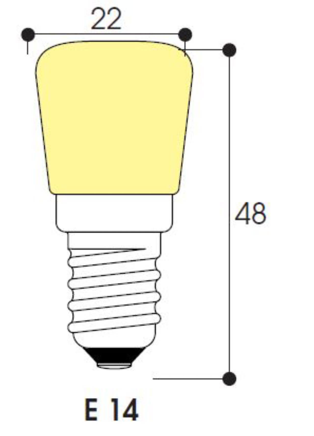 Aurora - INC - Poirette 22X48 230V 15W E14 Four - Emb. par 10pcs