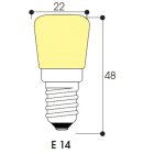 Aurora - INC - Poirette 22X48 230V 25W E14 Four - Emb. par 10pcs