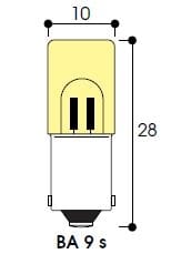 Aurora - LM - Tube Néon 10X28 220V 1,3mA BA9s - Emb. par 5pcs