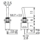 Aurora - Interrupteur unipolaire 1,5A 250V ON-OFF languette à souder