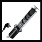 Xeta - POP-UP - Multiprise escamotable grise - 3 prises - 2 USB et cable 2m