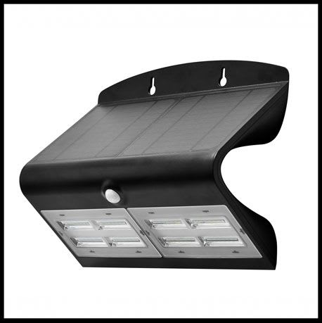 Xeta - Projecteur LED solaire 6,8W noir - IP65 - 3000K-3000K - 750 lm