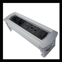 Xeta - Multiprise rotative motorisee 2PC + 2 RJ45 + 2 USB