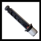 Xeta - POP-UP - Multiprise escamotable grise - 3 prises - 2 RJ45 et cable 1,8m