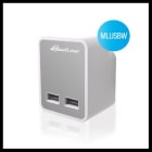 Xeta - Prise 2 ports USB - blanc - pour systeme modulaire sur rail