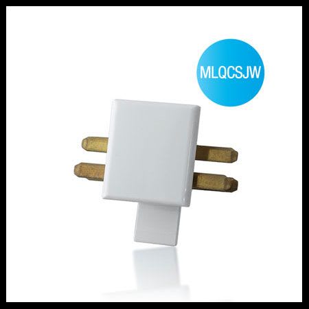 Xeta - Connecteur droit blanc pour systeme modulaire sur rail