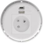 XPE - GROMET - Prise encastrable blanche 2P+T - 1 USB-A + 1 USB-C