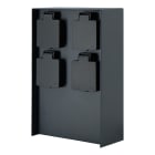 Xeta - POTIX4 - Borne de jardin noire - 4 prises - IP44