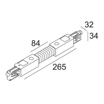 Delta Light - TRACK 3F DIM ON FLEX CORNER W