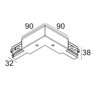 Delta Light - TRACK 3F DIM CORNER 90° IN B