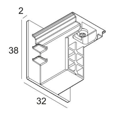 Delta Light - TRACK 3F DIM ON END CAP W