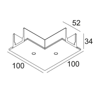 Delta Light - TRACK 3F DIM IN RECESSED COVER CORNER 90° B
